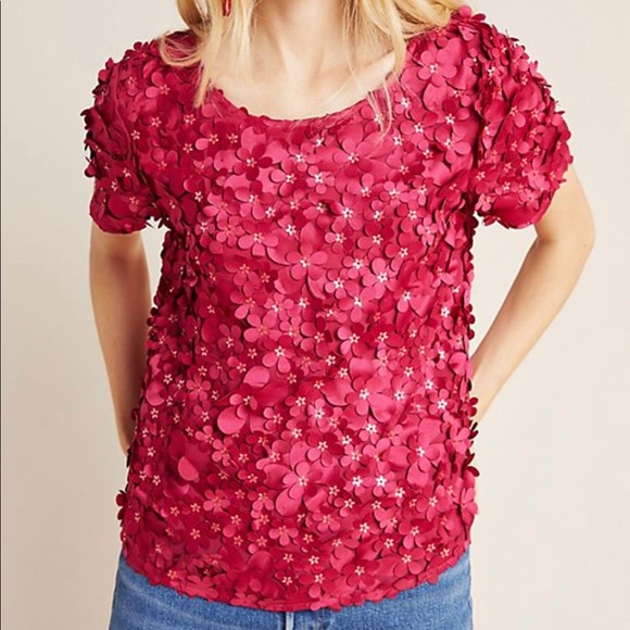 NWT Anthropologie Rosemarie Textured Blouse Sz 2 - Picture 8 of 13